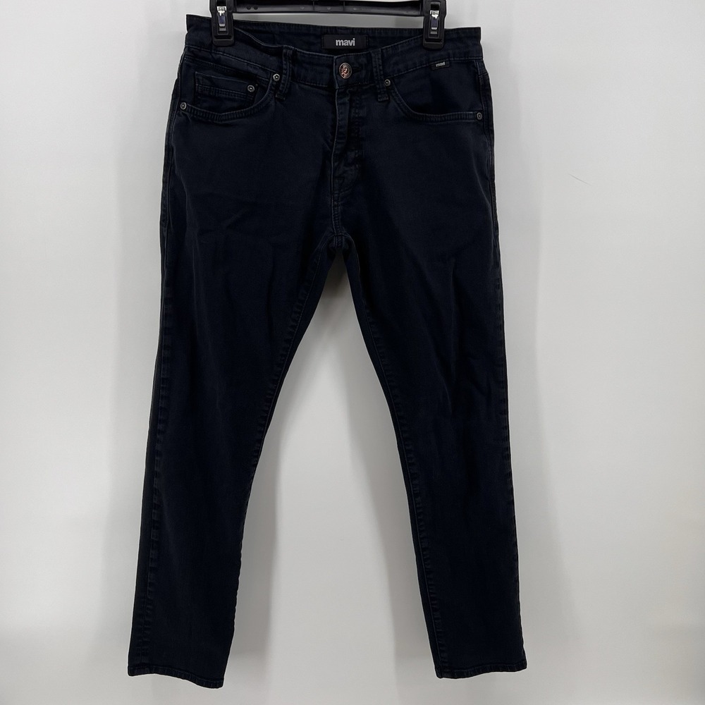 Mavi Jake Slim Leg Jeans Mens 30x29" Black Stretch Denim
